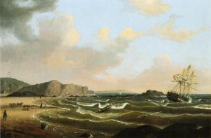 The Wreck of the Roma also known as Ship Wreck off the New England Coast by Fitz Hugh Lane Oil Painting