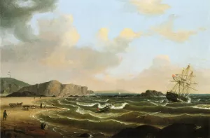 The Wreck of the Roma also known as Ship Wreck off the New England Coast by Fitz Hugh Lane Oil Painting