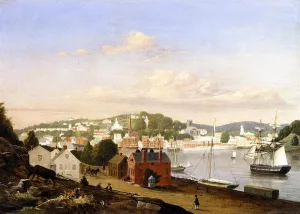 View of Norwich, Connecticut by Fitz Hugh Lane Oil Painting
