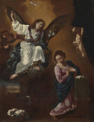 The Annunciation by Flaminio Torre Oil Painting