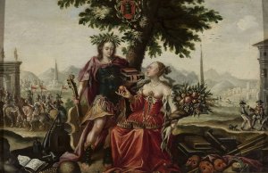 Allegory of Italy with Venus and Apollo by Flemish Painter Oil Painting