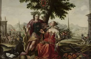 Allegory of Italy with Venus and Apollo by Flemish Painter Oil Painting