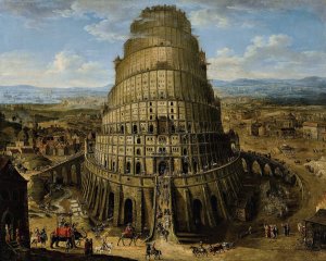 The Tower Of Babel by Flemish School 17Th Century Oil Painting