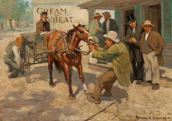 Country Life in America, Cream of Wheat ad illustration  by Fletcher Charles Ransom - Hand-Painted Oil Painting Reproduction