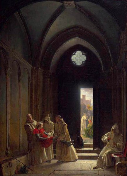 Main Product Photo of Death of the Prince de Talmont Painting by Fleury- Francois Richard