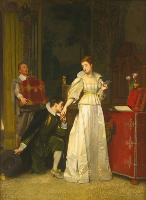 The Suitor by Florent Willems Oil Painting