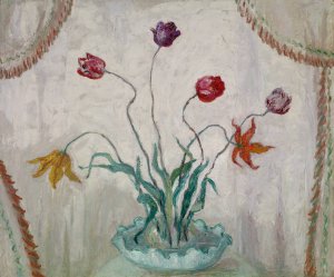 Bowl of Tulips by Florine Stettheimer Oil Painting