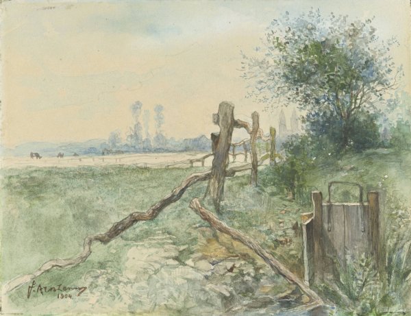 Main Product Photo of Weidelandschap met sloot  Painting by Floris Arntzenius