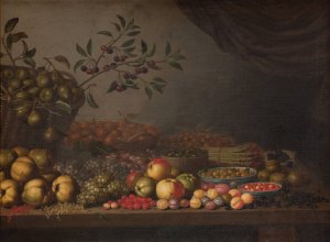 Fruit Basket by Floris Van Schooten Oil Painting