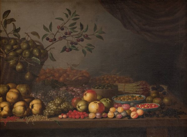 Fruit Basket  by Floris Van Schooten - Hand-Painted Oil Painting Reproduction
