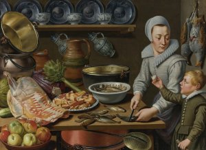 Kitchen Scene by Floris Van Schooten Oil Painting