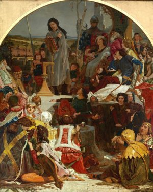 Chaucer at the court of Edward III by Ford Madox Brown Oil Painting