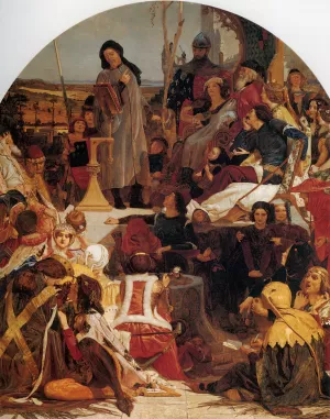 Chaucer at the Court of Edward III by Ford Madox Brown - Oil Painting Reproduction