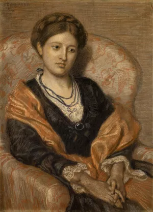 Portrait of Miss Iza Duffus Hardy by Ford Madox Brown Oil Painting