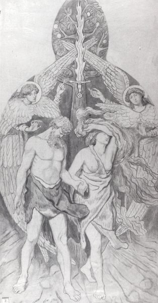 Main Product Photo of The Expulsion From Eden Painting by Ford Madox Brown