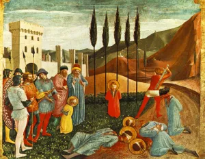 Beheading of Saint Cosmas and Saint Damian painting by Fra Angelico