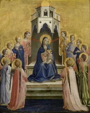 Madonna and Child Enthroned and Twelve Angels by Fra Angelico Oil Painting