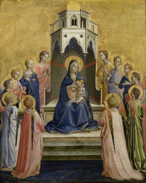 Main Product Photo of Madonna and Child Enthroned and Twelve Angels  Painting by Fra Angelico
