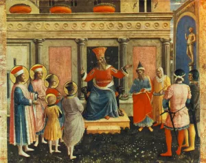Saint Cosmas and Saint Damian Before Lisius by Fra Angelico - Oil Painting Reproduction