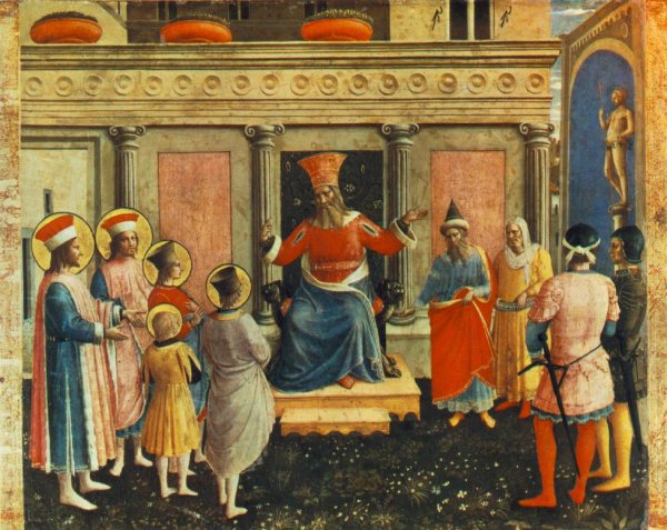 Main Product Photo of Saint Cosmas and Saint Damian Before Lisius Painting by Fra Angelico