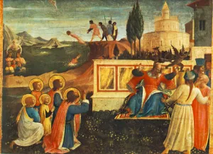 Saint Cosmas and Saint Damian Salvaged painting by Fra Angelico