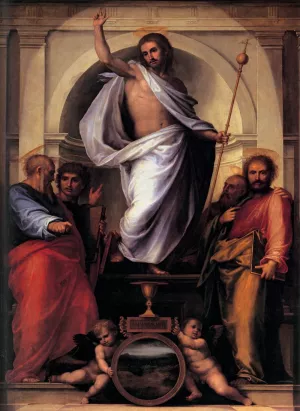 Christ with the Four Evangelists Oil painting by Fra Bartolomeo