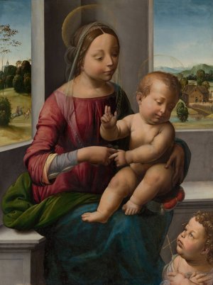 Madonna and Child with the Young Saint John the Baptist by Fra Bartolomeo Oil Painting