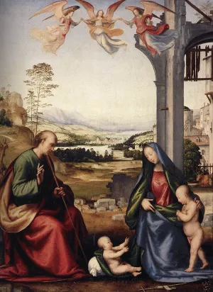 The Holy Family with St John the Baptist painting by Fra Bartolomeo