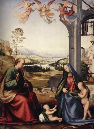 The Holy Family with St John the Baptist Oil painting by Fra Bartolomeo