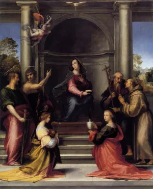 The Incarnation with Six Saints by Fra Bartolomeo - Oil Painting Reproduction