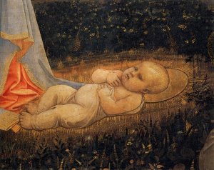 Adoration of the Child with Saints Detail