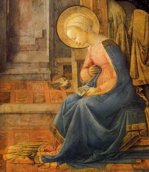 Annunciation Detail by Fra Filippo Lippi Oil Painting