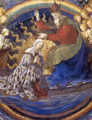 Coronation of the Virgin Detail by Fra Filippo Lippi Oil Painting