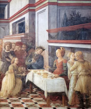Herod's Banquet (detail) by Fra Filippo Lippi - Oil Painting Reproduction