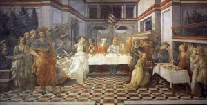 Herod's Banquet Oil painting by Fra Filippo Lippi