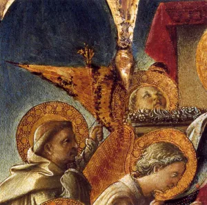 Madonna and Child Enthroned with Saints Detail by Fra Filippo Lippi Oil Painting