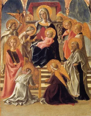 Madonna and Child Enthroned with Saints by Fra Filippo Lippi Oil Painting