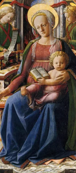 Madonna and Child Enthroned with Two Angels by Fra Filippo Lippi - Oil Painting Reproduction