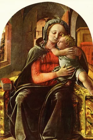 Madonna Enthroned by Fra Filippo Lippi - Oil Painting Reproduction