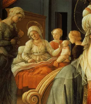 Madonna with the Child and Scenes from the Life of St Anne Oil painting by Fra Filippo Lippi