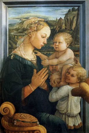 Madonna with the Child and Two Angels by Fra Filippo Lippi Oil Painting
