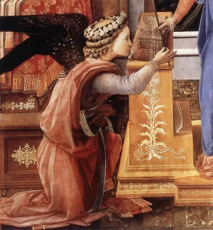 The Annunciation with Two Kneeling Donors Detail painting by Fra Filippo Lippi