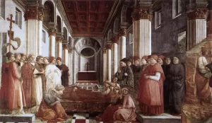 The Saint's Funeral by Fra Filippo Lippi Oil Painting