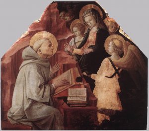 The Virgin Appears to St Bernard Oil painting by Fra Filippo Lippi