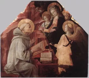 The Virgin Appears to St Bernard by Fra Filippo Lippi Oil Painting