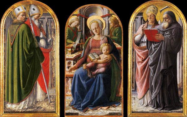 Triptych by Fra Filippo Lippi - Hand-Painted Oil Painting Reproduction