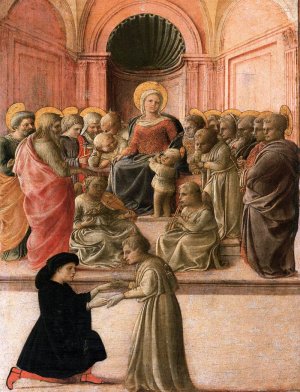 Virgin and Child with Saints, Angels, and a Donor Oil painting by Fra Filippo Lippi