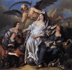 An Allegory of Time Unveiling Truth by Francois De Troy Oil Painting