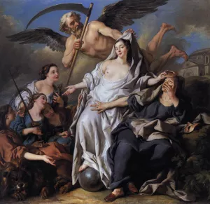 An Allegory of Time Unveiling Truth by Francois De Troy - Oil Painting Reproduction