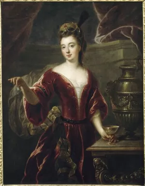 Mademoiselle de Nantes en Cleopatre painting by Francois De Troy